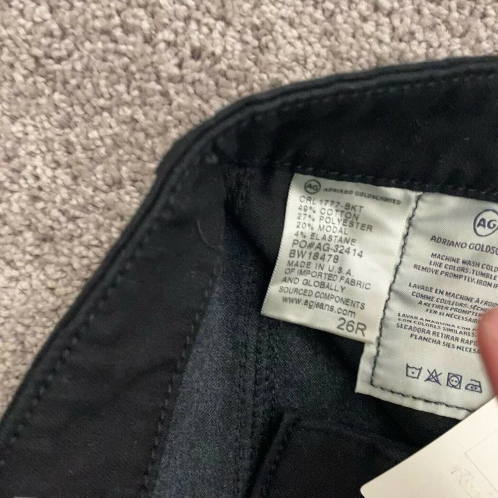 AG Farrah High Rise Skinny Ankle Crop Jeans Black Contour 360 sz 26! - Picture 7 of 7